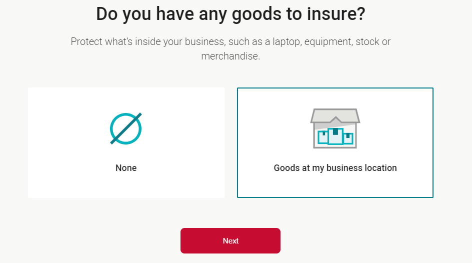 screenshot of business insurance quote step 7