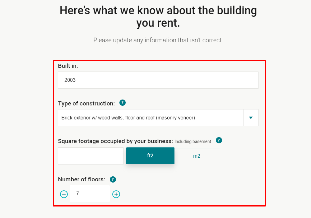 screenshot of business insurance quote step 8