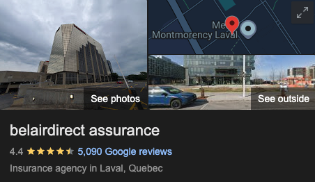 Belairdirect Insurance Ratings in Quebec