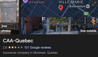 CAA Insurance Ratings in Quebec 