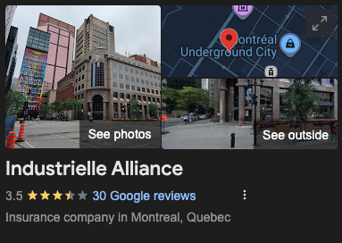 Industrielle Alliance Insurance Ratings in Quebec 