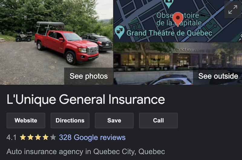 L'Unique Auto Insurance Quebec Google Ratings | KBD Insurance 