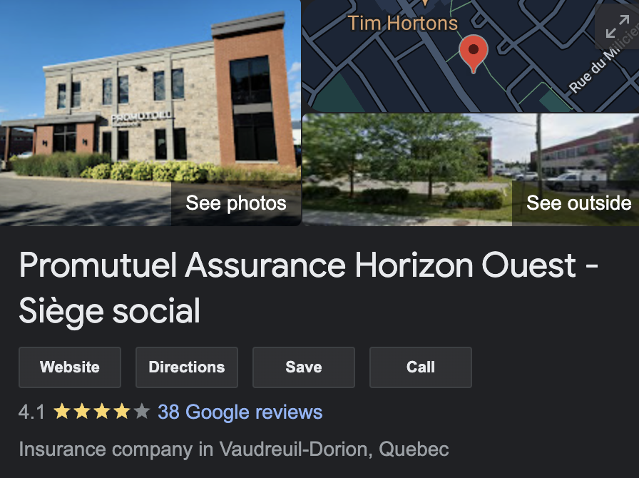 Promutuel Insurance Quebec Google Ratings | KBD Insurance 