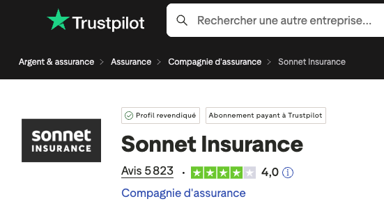 Sonnet Assurance Avis Google