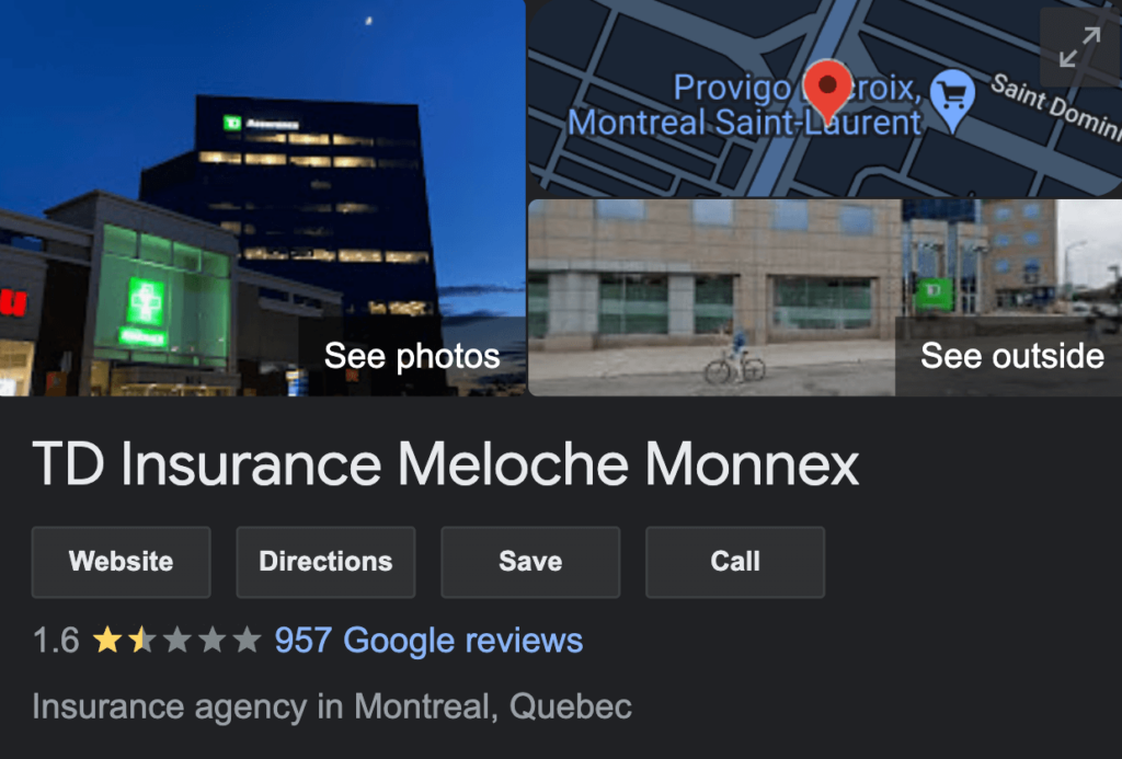 TD Insurance Quebec Google Ratings | KBD Insurance